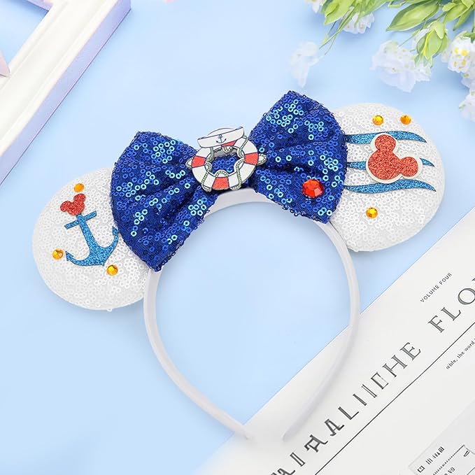 Mouse Ear Headbands,Sparkle Mouse Ears Headband for Boy Men Cartoon Princess Costume Cosplay Decoration (Cruise)
