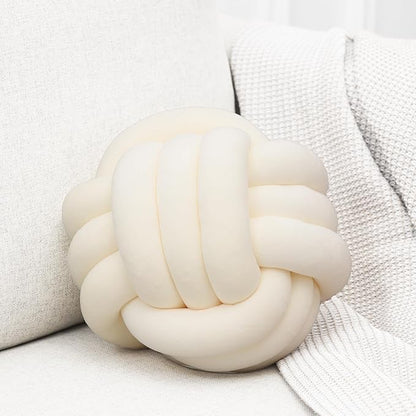Petrella Knot Pillow Ball Round Throw Pillows Home Decor Cushion Decorative Aesthetic Throw Pillows，White 13inch