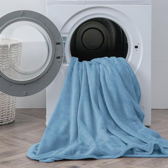 BEDELITE Flannel Sheets Twin Size Forever Blue - Super Soft Fleece Sheets Set Fluffy Extra Plush, 3 Piece(Include Fitted Sheet, Flat Sheet, 1 Pillowcase)