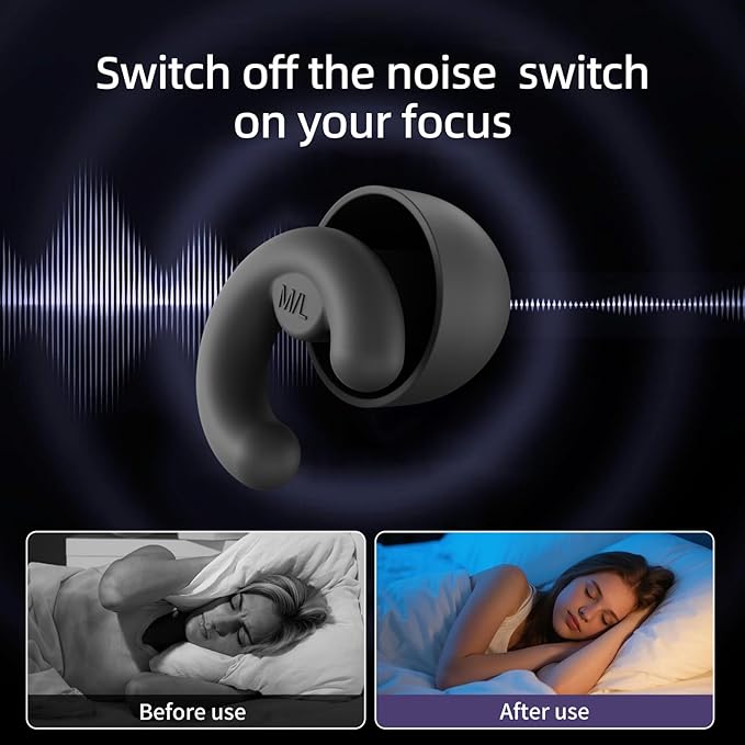 Noise Cancelling Ear Plugs for Sleep, Small Ear Fit - No-Pain for Side Sleepers, 33dB NRR Reusable Silicone One-Piece Design, 4 Sizes for Adults & Kids, Portable Case