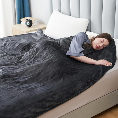 Electric Heated Blanket Twin Size 62"x84", Fast Heating Throw, Soft Plush Microplush for Bed & Couch, 1-10Hs Auto Off & 6 Heating Levels, Machine Washable, Gifts for Grandma & Family-Dark Gray