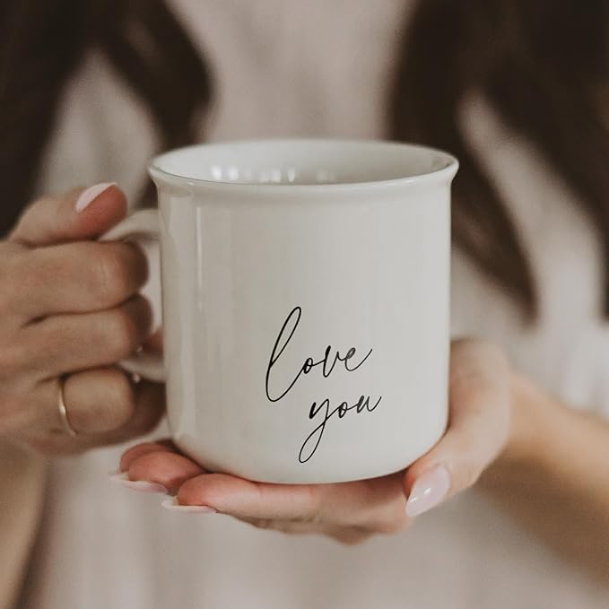 Sweet Water Decor Love You Coffee Mug, 11 oz Ceramic Cup, Dishwasher & Microwave Safe, Cute Mug for Moms, Wife & Grandma, Mother's Day & Birthday Gift Idea, For Tea & Espresso