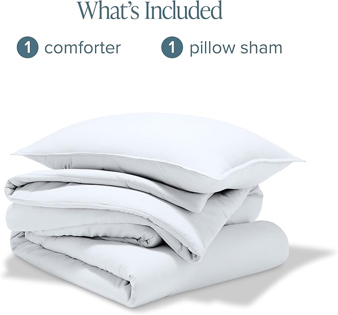 Bare Home Comforter Set - Twin/Twin Extra Long - Ultra-Soft - Goose Down Alternative - Premium 1800 Series - All Season Warmth Comforter (Twin/Twin XL, White)