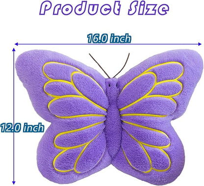 Butterfly Pillow Cute Butterfly Decorative Throw Pillows Cushion 16 x 12 inch for Women Room Home Garden Sofa Couch Purple