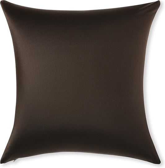 PILLOWY 24" x 24" Throw Pillow - Black: 1 PCS Luxurious Premium Microbead Pillow with 85/15 Nylon/Spandex Fabric. Forever Fluffy, Outstanding Beauty & Support. Silky, Soft & Beyond Comfortable