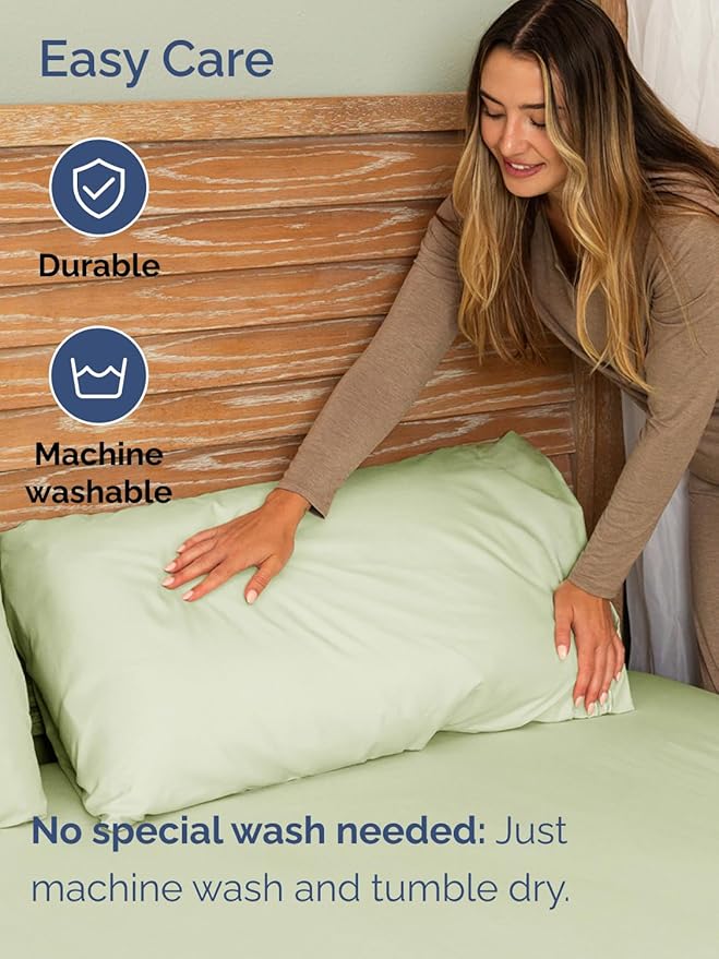 Extra Deep Full Sheet Set - 6 Piece Breathable and Cooling Sheets - Hotel Luxury Bedding for Women, Men, Kids & Teens - Easy & Secure Fit - Soft, Wrinkle Free & Comfy - Extra Deep Pockets - Light Sage