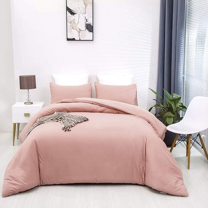 Pureant Blush Pink Comforter Set King Dusty Pink Bedding Comforter Sets Cotton Bedding for Women Girls Bean Pink Comforter Soft Solid Light Pink King Blanket Quilts Muave Pink King Size Comforter