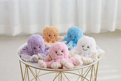 Cute Big Octopus Pillows,Interior Decoration Octopus Cushion,Soft Marine Animal Decorations (Viole, 7.0 inch)