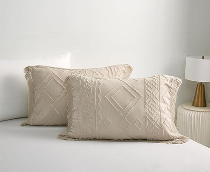 Boho King Size Comforter Set Beige 3 Pieces Tufted Tassel King Comforter Set Prime Lightweight Down Comforter King Size Beige Shabby Chic Boho Bedding Farmhouse Fluffy Comforter Bed Set Gift Choice