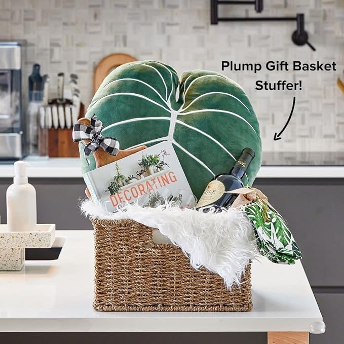 Green Philosophy Co. Philodendron Gloriosum Leaf Pillow - Moody Green