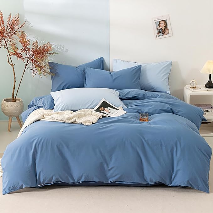 Luxlovery Blue Comforter Set California King Lake Blue Bedding Comforter Set Blanket Quilts Soft Breathable Modern Bedding Set for Cal King Women Men
