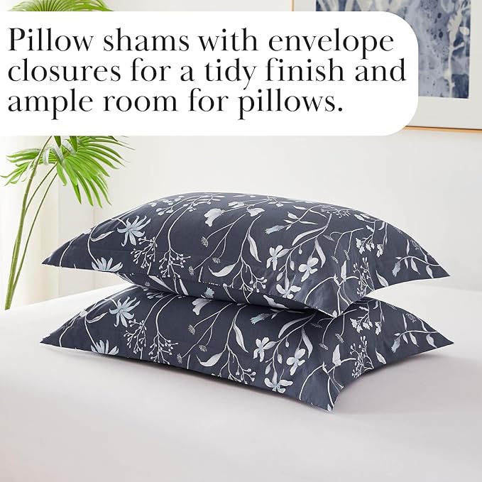 Southshore Fine Living, Inc. Oversized Twin Mattress Comforter Set, Down Alternative Boho Bedspread, The Secret Meadow Collection Comforter Sets, 2 Piece Bedding Set for Twin/XL Mattress, Blue