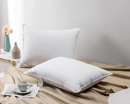 King Size Goose Down Feather Hotel Collection Bed Pillow for Sleeping for Back, Stomach or Side Sleepers King Size(20x36IN) White 1 Pack