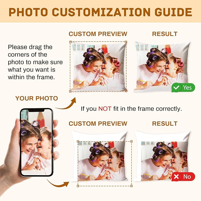 Custom Pillow with Insert, Personalized Throw Pillows with Picture Text - Double-Sided Printing | 5 Sizes & 10 Colors, Customized Pillow Gifts for Mom Grandma, Best Mom Ever Gifts