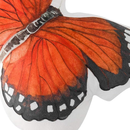 JWH 3D Butterfly Pillow Decorative Plush Throw Pillow Colorful Animal Print Cushion for Bed Couch Living Room Bedroom Chair 13x15 Inch Orange