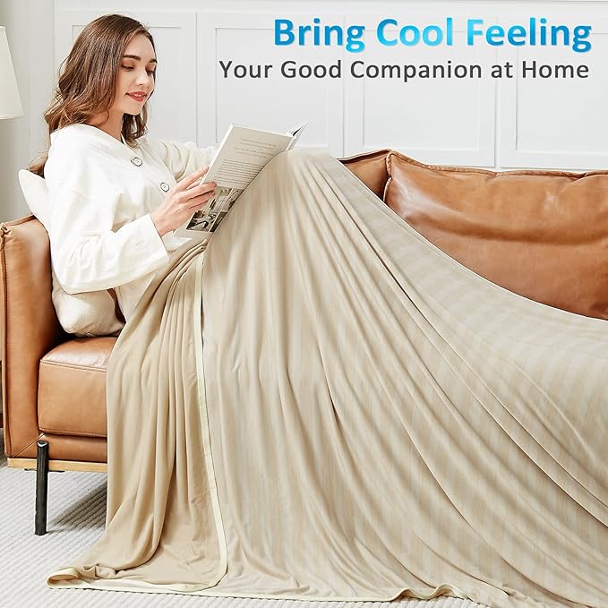 Guohaoi Cooling Blankets for Hot Sleepers,Arc-Chill Q-Max >0.5 Cool Fiber,100% Oeko-Tex Certified,Twin Full Size Lightweight Summer Cool Blanket for Travel/Outdoor Ultra Cold Breathable,60''x90''