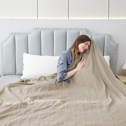 Electric Heated Blanket Full Size 72"x84",Fast Heating Throw, Soft Fleece for Bed & Sofa, 10 Hours Auto Off & 4 Heating Levels, Machine Washable, Gifts for Grandma & Family-Light Brown