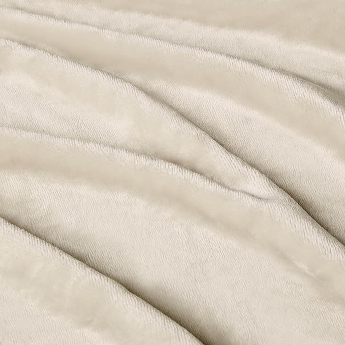 Basics Soft Fleece Throw Blanket, Lightweight Cozy Blanket for Couch & Sofa, 50 x 60 Inches, Beige