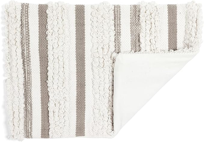 Lush Decor Bria Stripe Decorative Throw Pillow Cover, 20" W x 13" L, Neutral - Rectangle Pillow Cover - Throw Pillows For Bed, Couch, Or Chair