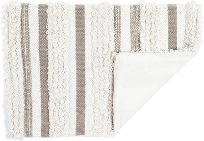 Lush Decor Bria Stripe Decorative Throw Pillow Cover, 20" W x 13" L, Neutral - Rectangle Pillow Cover - Throw Pillows For Bed, Couch, Or Chair