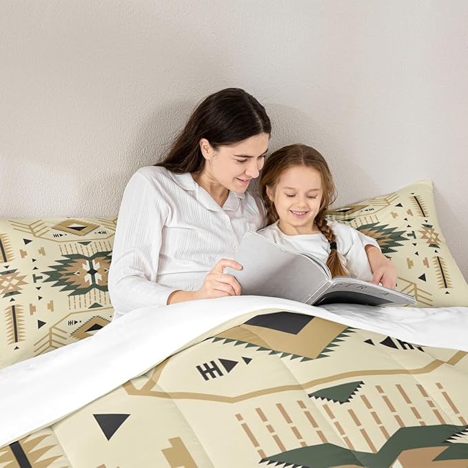 Southwest Comforter Set Full Size Tribal Exotic Bedding Set 3pcs for Kids Teens Adults Women Room Decor Abstract Geometric Arrow Quilt Set Boho Vintage Duvet Insert,2 Pillowcases