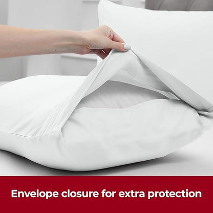Mellanni Pillow Cases - Luxury, Extra Soft, Cooling Pillow Covers - 12 PC Iconic Collection Pillowcases - Envelope Closure(King 20" x 40", White)