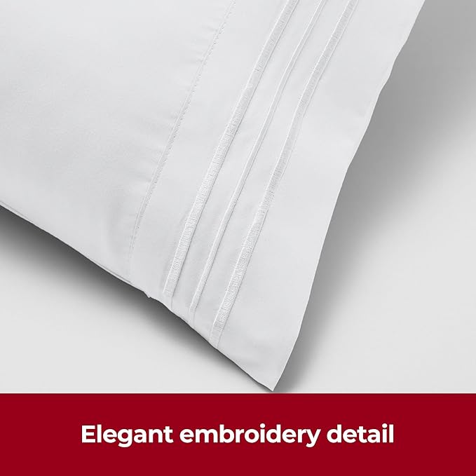 Mellanni Pillow Cases - Luxury, Extra Soft, Cooling Pillow Covers - 12 PC Iconic Collection Pillowcases - Envelope Closure(King 20" x 40", White)