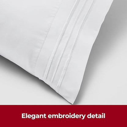 Mellanni Pillow Cases - Luxury, Extra Soft, Cooling Pillow Covers - 12 PC Iconic Collection Pillowcases - Envelope Closure(King 20" x 40", White)