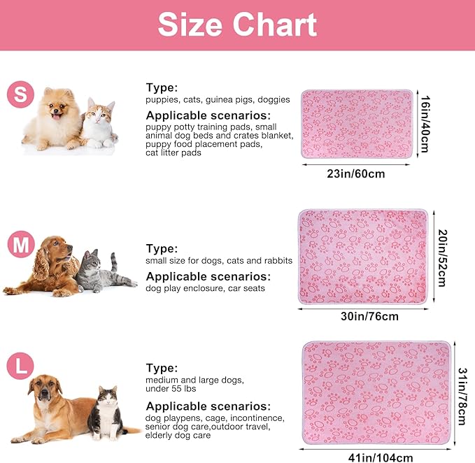 Dono 1 Pack 3 Dog Blankets for Small Dogs, Soft Fluffy Paw Print Pattern Fleece Pet Blanket Warm Sleep Mat, Puppy Kitten Blanket Doggy Mat for Dog Cat Kitten Doggy -23*16in (S(23*16"), Brown Bone)