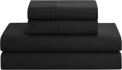 Comforter Set 8 Piece Bed in a Bag Design, Bed Sheets, 2 Pillowcases, & 2 Shams Down Alternative All Season Warmth, Queen, Pintuck Black, (Pack of 3)
