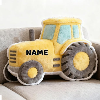 Custom Tractor Shaped Pillow Personalized Double-Sided Printed Cute Pillow Customized Christmas Party Commemorative Gift Sofa Decorative for Boys and Girls 8-32in
