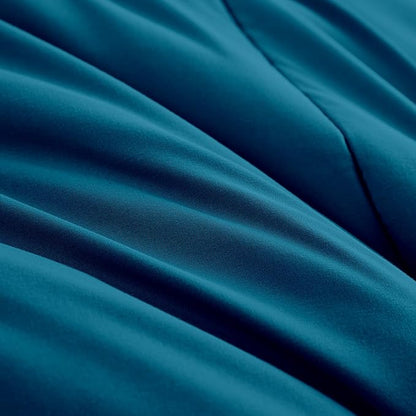 Maple&Stone Queen Size Comforter Set 7 Pieces Bed in a Bag - Down Alternative Bed Set with Sheets, Pillowcases & Shams, Soft Reversible Duvet Insert for Queen Bed, Teal