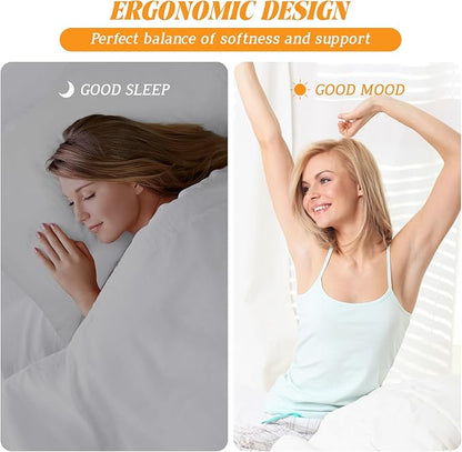 Bed Pillows Queen Size Set of 2, 30x20 Inches – Soft and Supportive Down Alternative Pillows for Sleeping, Hotel Collection Fluffy Pillows for Side and Back Sleepers