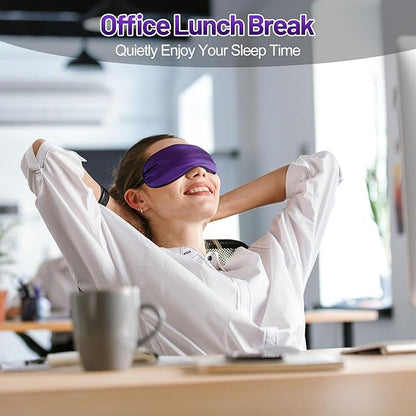Sleep Mask, Silk Eye Mask for Sleeping with Adjustable Strap, Blindfold Eyeshade for Men & Women, Comfortable & Soft Eye Cover Eyeshade for Night Sleep (Dark Purple)