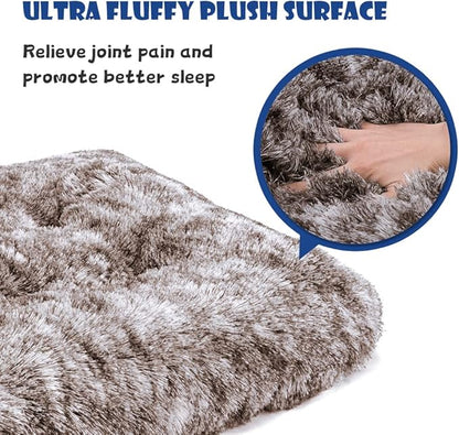 Dog Bed Crate Pad Plush Soft Pet Bed Calming Dog Crate Bed for Large Medium Small Dogs and Cats Washable Anti-Slip Kennel Crate Mats for Sleeping and Anti Anxiety XL