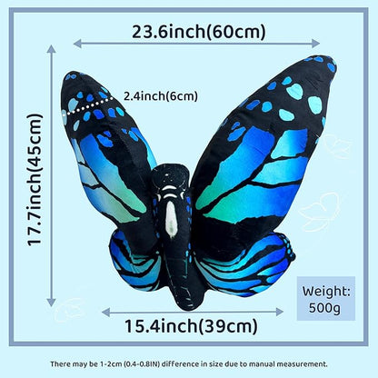 Butterfly Decorations Pillow Decorative Throw-Pillow Stuffed Animal Plush Gifts for Women Decor for Room Home Garden 24.4" x 16.5"