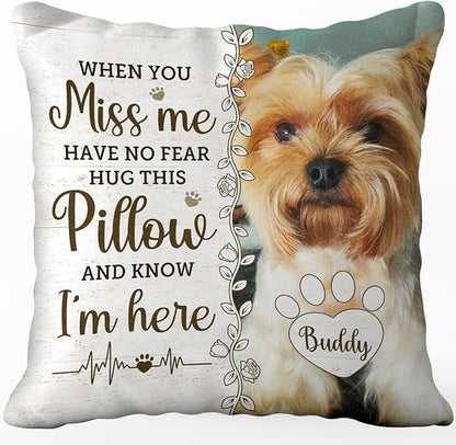 Pawfect House Personalized Pet Memorial Throw Pillow with Photo (Insert Included), Dog Memorial Gifts for Loss of Dog, Pet Memorial Gifts for Dogs, Cats, Loss of Dogs Sympathy Gift