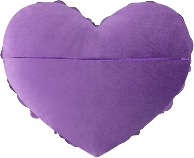 JWH Valentine's Day Throw Pillow Covers Decorative Flower Accent Pillow Cases Heart Shaped Cushion for Couch Living Room Bed Chair 14 x 16 Inches Purple