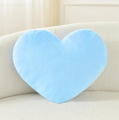 Petrella Heart Pillow Cute Fuzzy Pillows Throw Pillows for Bed Livingroom Home Decor Cushion Decorative Aesthetic Preppy Pillows Blue,Large 19"x15"
