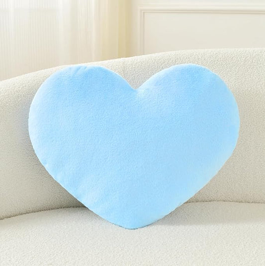 Petrella Heart Pillow Cute Fuzzy Pillows Throw Pillows for Bed Livingroom Home Decor Cushion Decorative Aesthetic Preppy Pillows Blue,Small 13"x10"