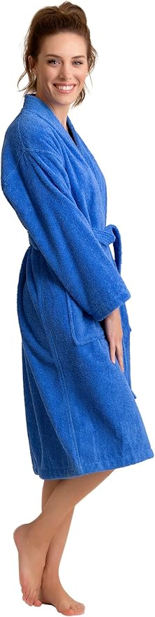 Soft Touch Linen Women's Robe Terry Cotton Cloth- Kimono Style- Thick, Breathable & Comfortable- Lightweight & Absorbent