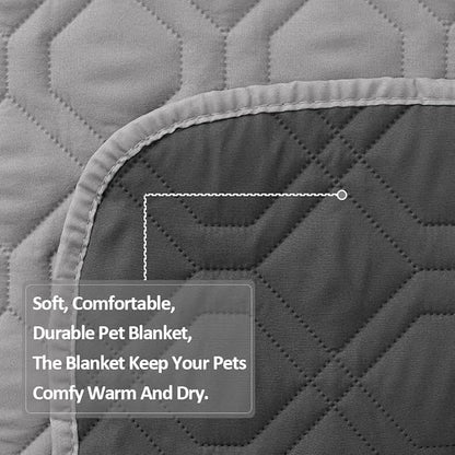 CHHKON Waterproof Dog Bed Covers for Couch Protection Dog Pet Blanket Furniture Protector (52“X82”, Grey+Dark Grey)