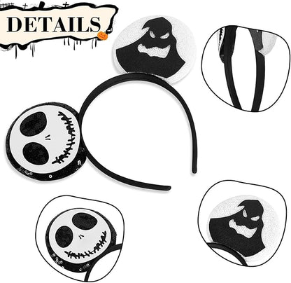 Mouse Ear Headbands,Sparkle Mouse Ears Headband for Boy Men Cartoon Princess Costume Cosplay Decoration (halloween jack)
