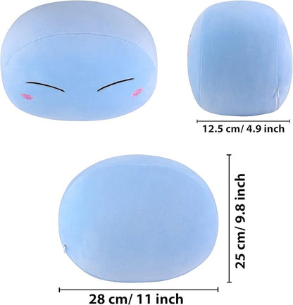 Roffatide 11 inch Soft Anime That Time I Got Reincarnated as a Slime Pillow Rimuru Tempest Plush Stuffed Throw Pillows for Bed Couch Blue