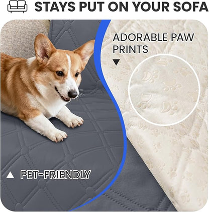 Waterproof Couch Covers for Pets, Waterproof Dog Bed Cover, Anti-Slip Soft Dog Blankets, Couch Cover for Dogs Washable, Pet Blanket for Puppy Large Dogs Cat (82x120 Inch, Dark Grey)