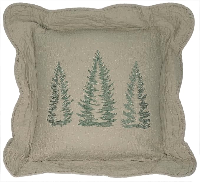 Donna Sharp Cotton Throw Pillow - Bear Creek Lodge Decorative Throw Pillow with Tree Pattern - Square