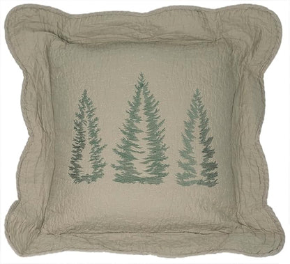 Donna Sharp Cotton Throw Pillow - Bear Creek Lodge Decorative Throw Pillow with Tree Pattern - Square