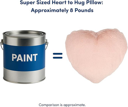 HUGIMALS Super Sized Heart to Hug Pillow in Sage | 8 lb Weighted Soft Heart Shaped Sensory Pillow | for Self-Care, Relaxation, Sleep with Cozy Hand Pocket - Thoughtful Gift for Adults, Teens