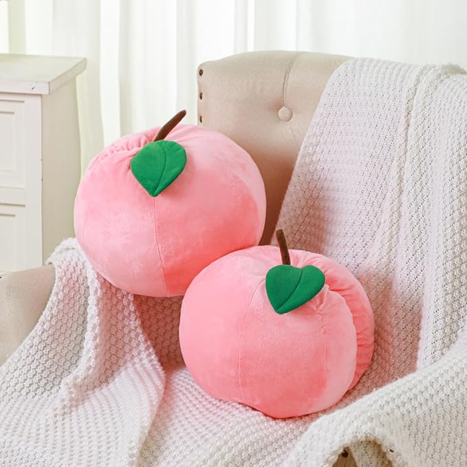 Peach Plush Decorative Gift Cute Fruit Plush Pillow Kawaii Hugging Plushies Soft Novelty Cushion Seat Home Room Decor
