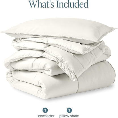 Bare Home Comforter Set - Twin/Twin Extra Long Size - Ultra-Soft - Goose Down Alternative - Premium 1800 Series - All Season Warmth (Twin/Twin XL, Cream)